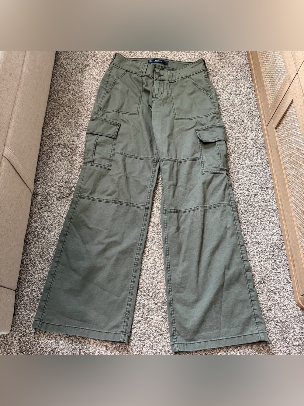 Hollister Olive Green Cargo Pants Low Rise Vintage Baggy Women’s Size 00R